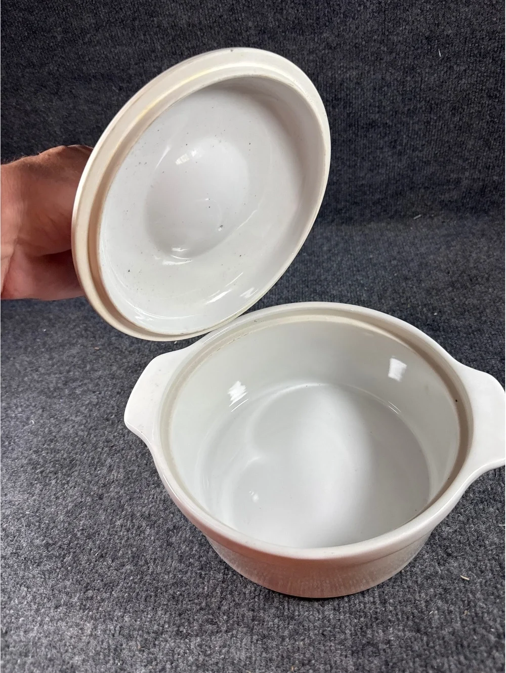 WCL White Ceramic Covered Casserole Dish With Lid Small Baking Serving Dish